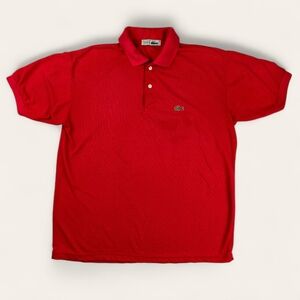 Vintage Lacoste Chemise Polo Red Men XXL France Authentic Rare Minimalist Causal
